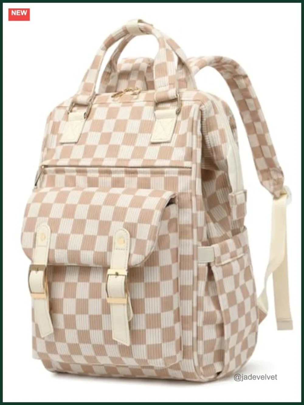 Corduroy Laptop Backpack for Women College Bookbag 15.6 Inch Travel Daypack